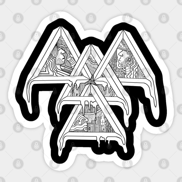 Triangles Are Awesome - Sacred Geometry Cyborg Edition Sticker by brooklynmpls